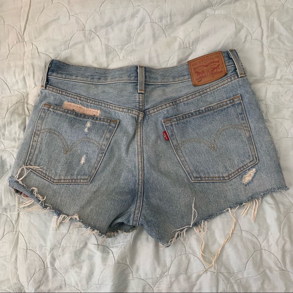 Levi's '501' Patchwork Denim Shorts - image 4